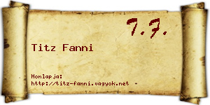 Titz Fanni névjegykártya